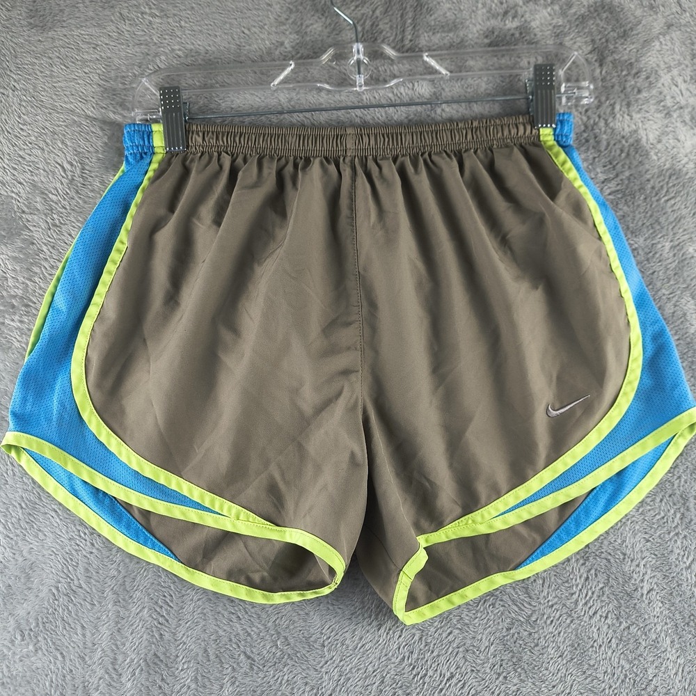 Nike Women's Dri-Fit Running Shorts Gray Blue Green Lined Size Small